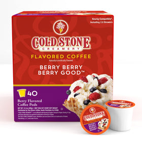 Rows of Berry Berry Berry Good Keurig pods ready to brew coffee