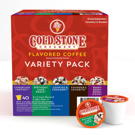 Cold Stone Beverages coffee pod Mint Mint Chocolate Chip for a creamy iced coffee
