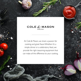 Cole & Mason kitchen scene with mills and spices for everyday cooking.