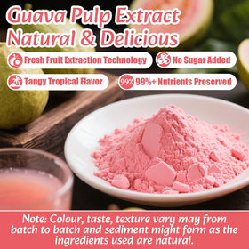 Dessert with pink guava powder drizzle on ice cream