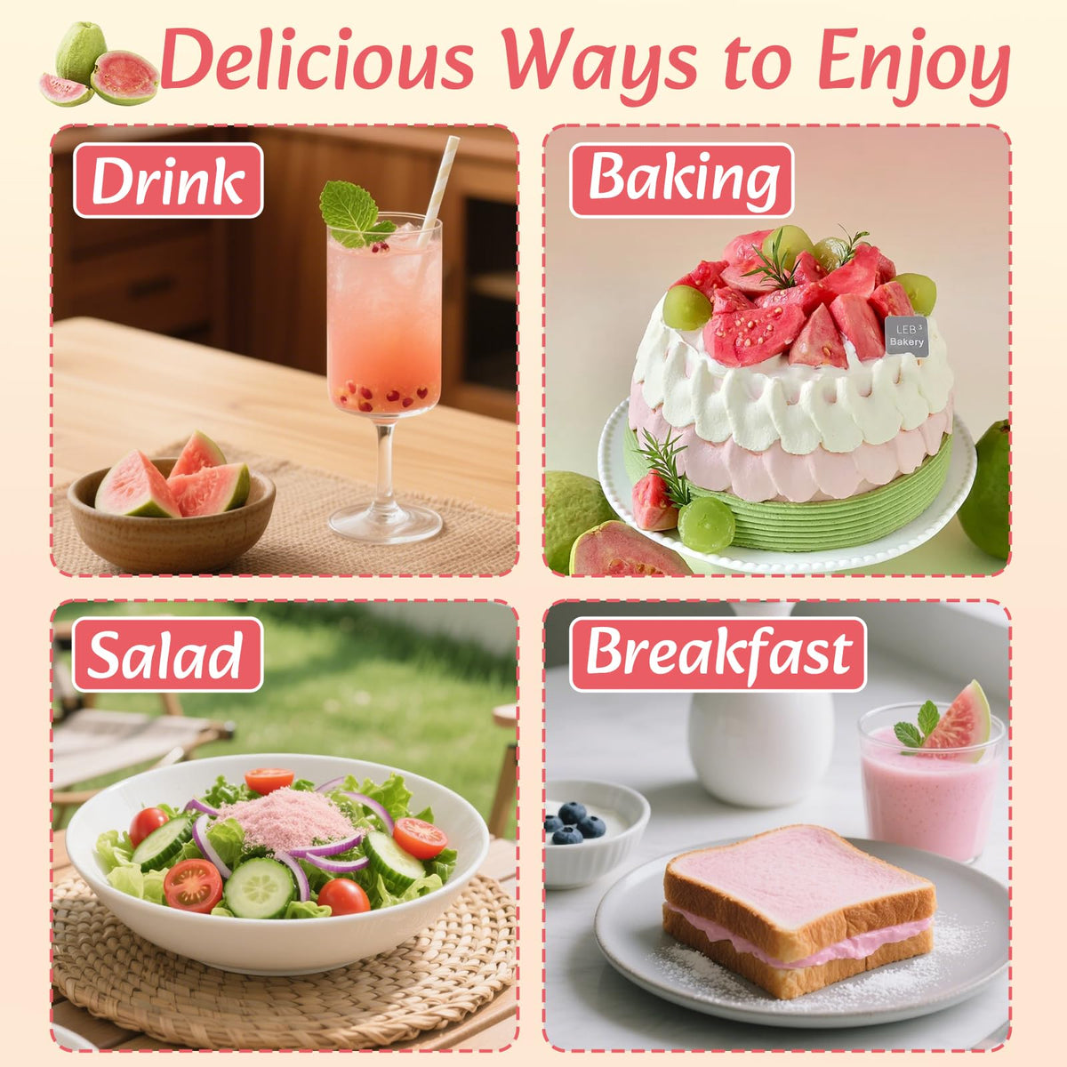 Guava powder in a smoothie adding natural color and flavor