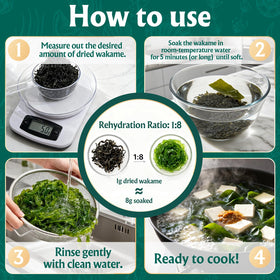 Colehechr wakame texture after soaking, soft yet chewy and delicate.