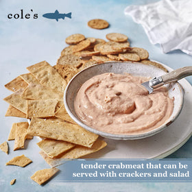 Steaming bowl of Cole's Chesapeake Cream of Crab Soup, ideal for cozy meals.