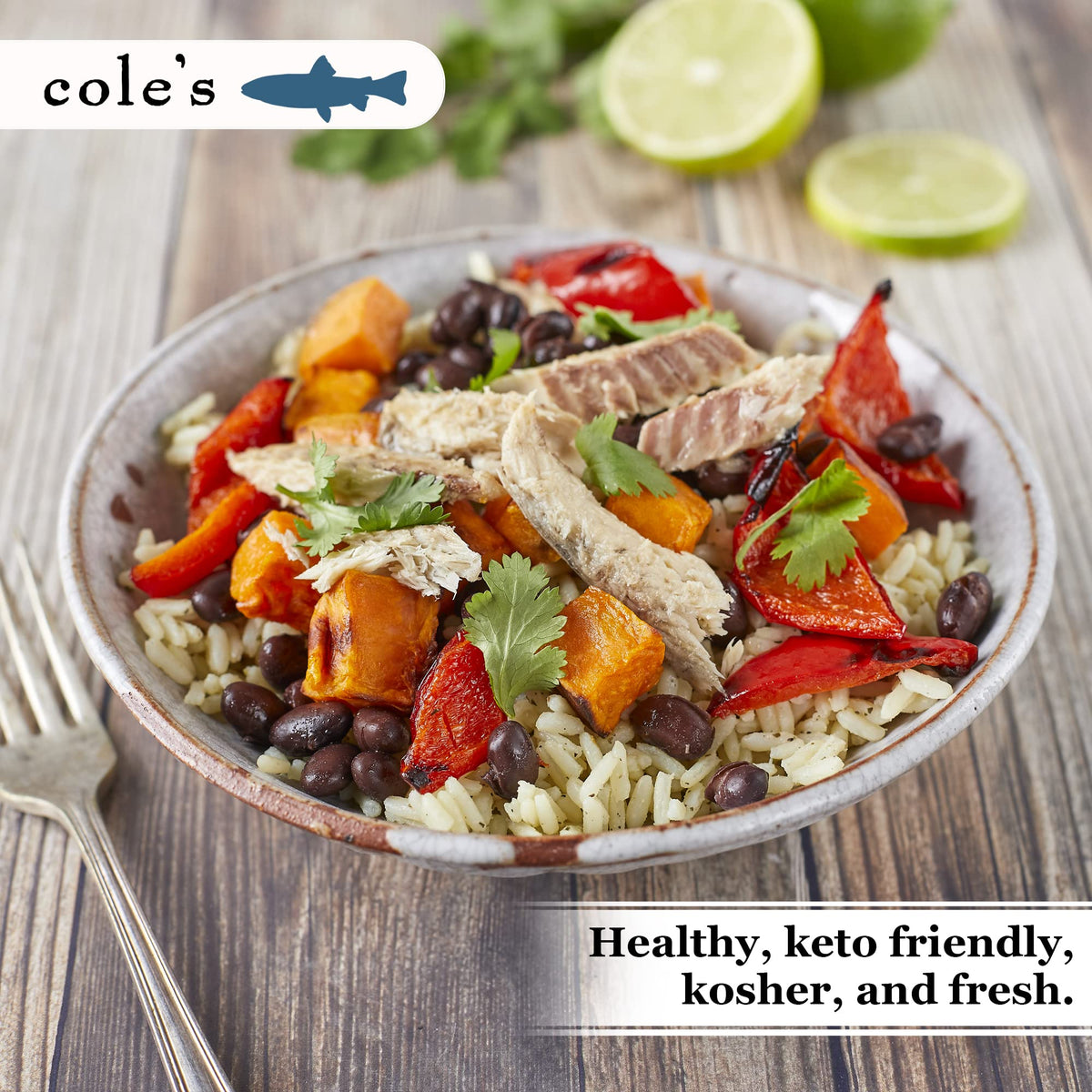Cole's gluten-free mackerel in olive oil, no preservatives.
