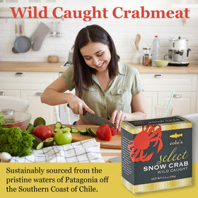 Cole's Snow Crab meat as a protein-forward option for meals.