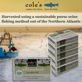 Cole's skinless, boneless mackerel in olive oil for easy meals.