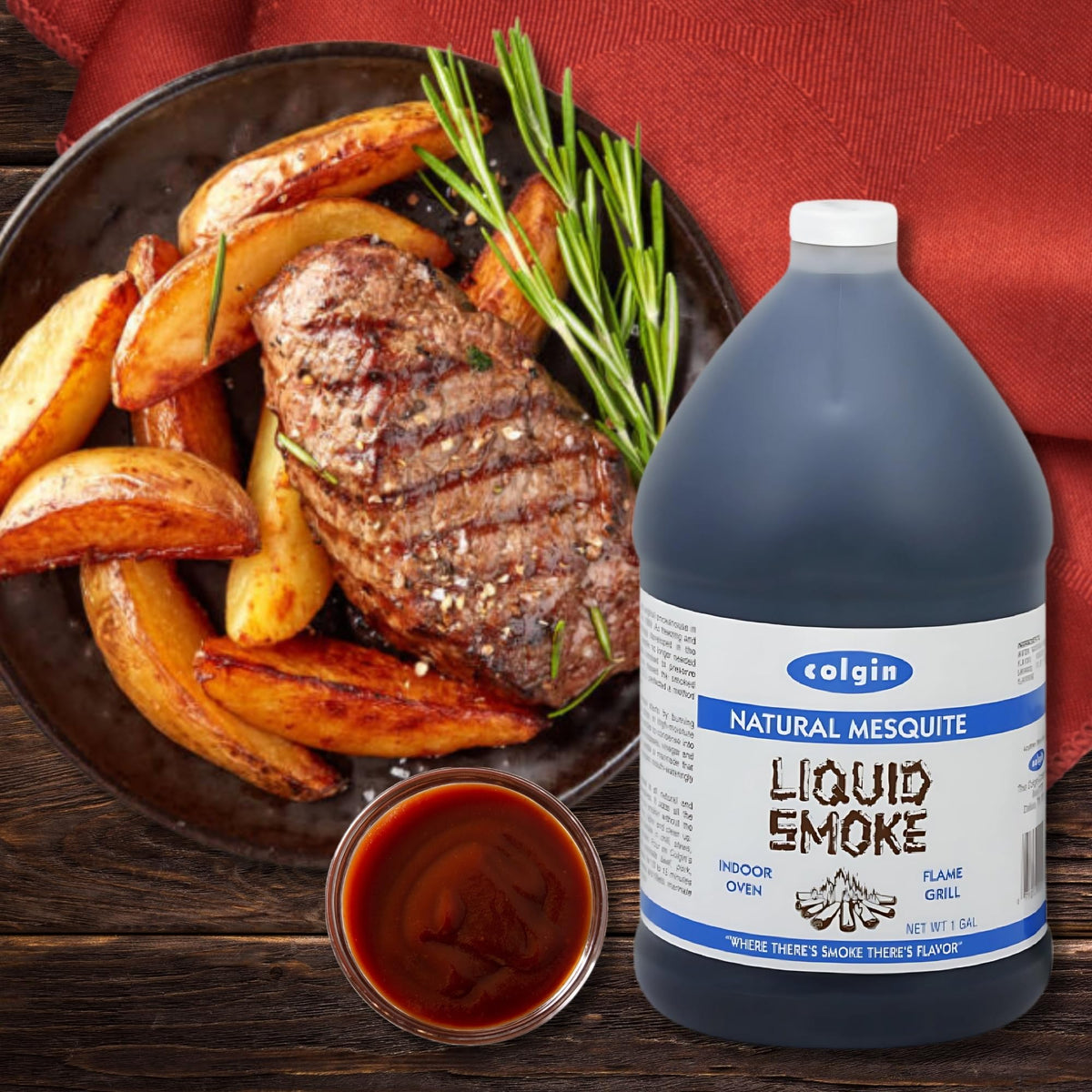 Colgin Mesquite Liquid Smoke used in dips for rich barbecue flavor