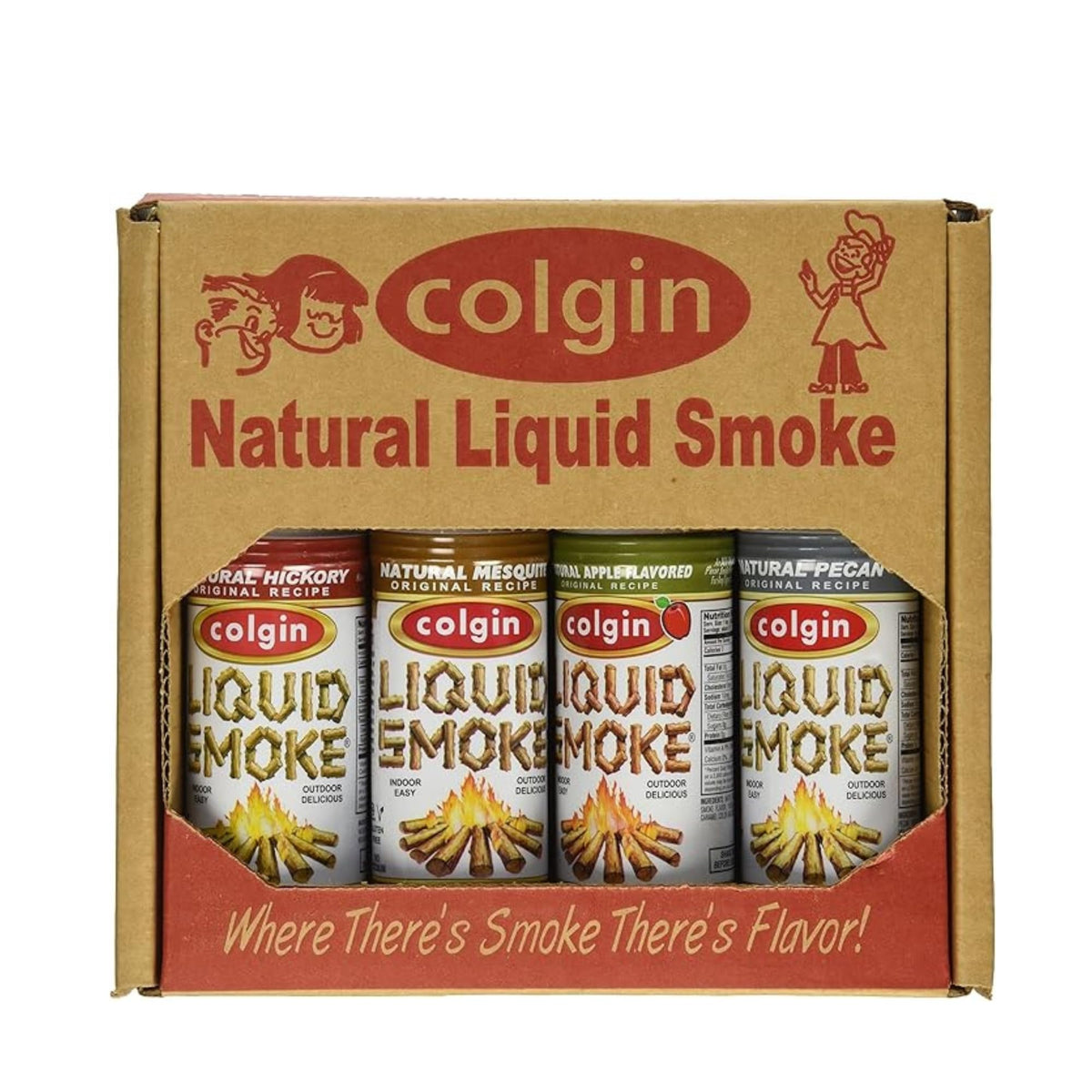 Colgin Liquid Smoke bottle being poured over a steak to add depth.