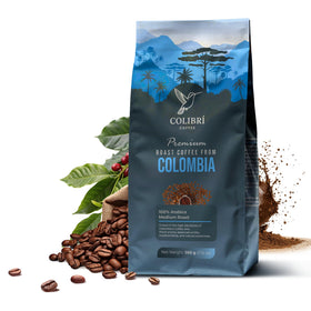 Colibri Coffee 100% Colombian origin packaging highlighting consistency