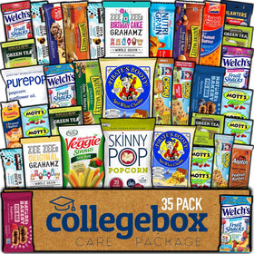 COLLEGEBOX healthy snack box front view, ideal for study breaks and quick energy.
