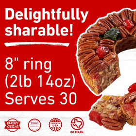 Collin Street Bakery DeLuxe fruitcake with honey glaze adds subtle sweetness.