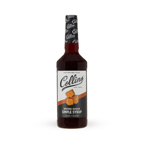 Collins Brown Sugar Syrup 32oz bottle on a bar setup