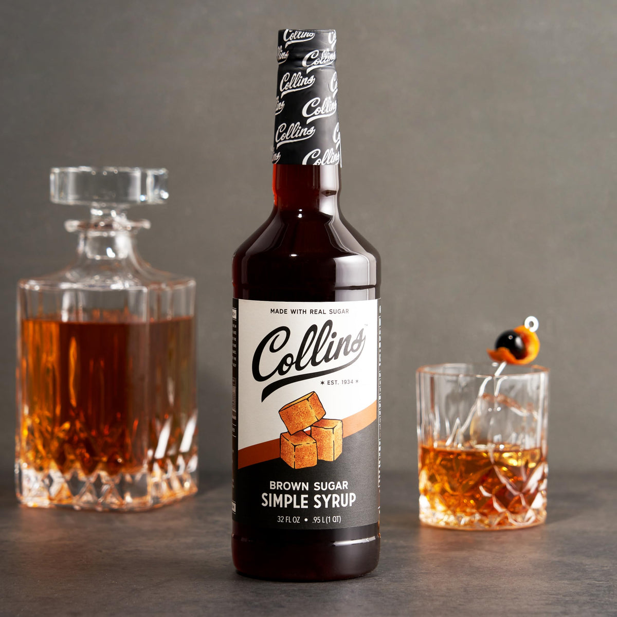 Collins Brown Sugar Syrup pour illustrating precise sweetness control