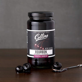 Collins Chicago Bourbon Cherries brand story, artisan garnish for home bars