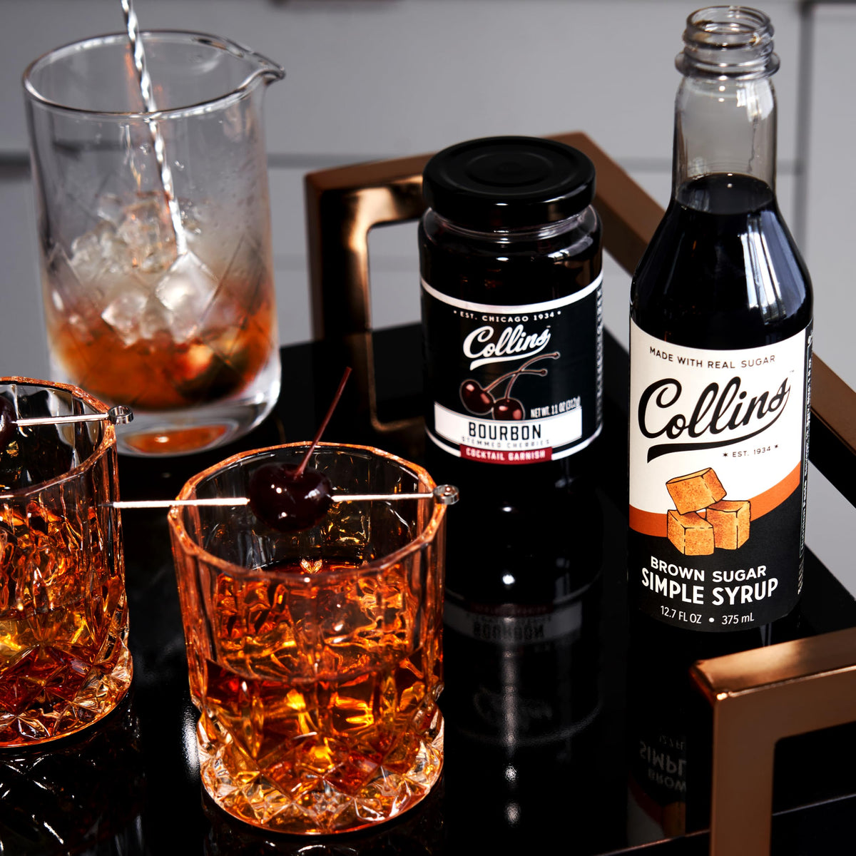 Collins Chicago Bourbon Cherries Manhattan glass, enhances flavor with real whiskey