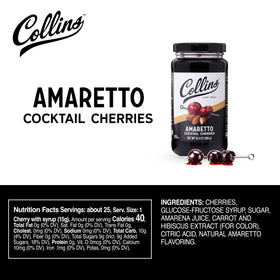Collins Chicago cherry garnish glass for visual appeal and aroma.