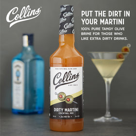 Collins Chicago Dirty Martini Mix closeup showing real olive brine and no added colors
