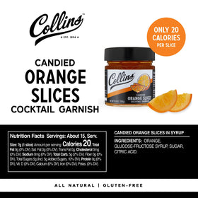 Collins Chicago candied orange slices provide sweet-tart flavor for desserts