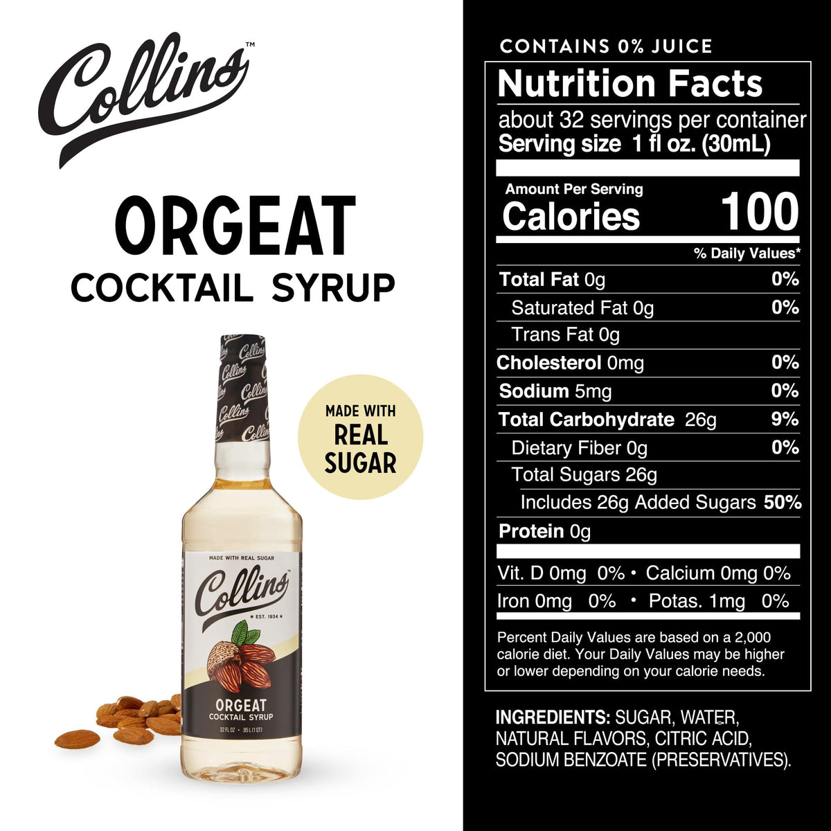 Tiki drink setup featuring Collins Chicago Orgeat Syrup for a vibrant tropical cocktail.
