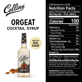Tiki drink setup featuring Collins Chicago Orgeat Syrup for a vibrant tropical cocktail.