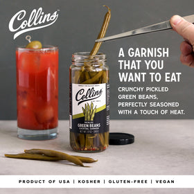 Collins Chicago spicy crunch green beans jar ready-to-use cocktail garnish