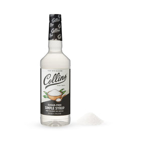 Collins Chicago Sugar Free Simple Syrup bottle pouring to flavor drinks without changing taste