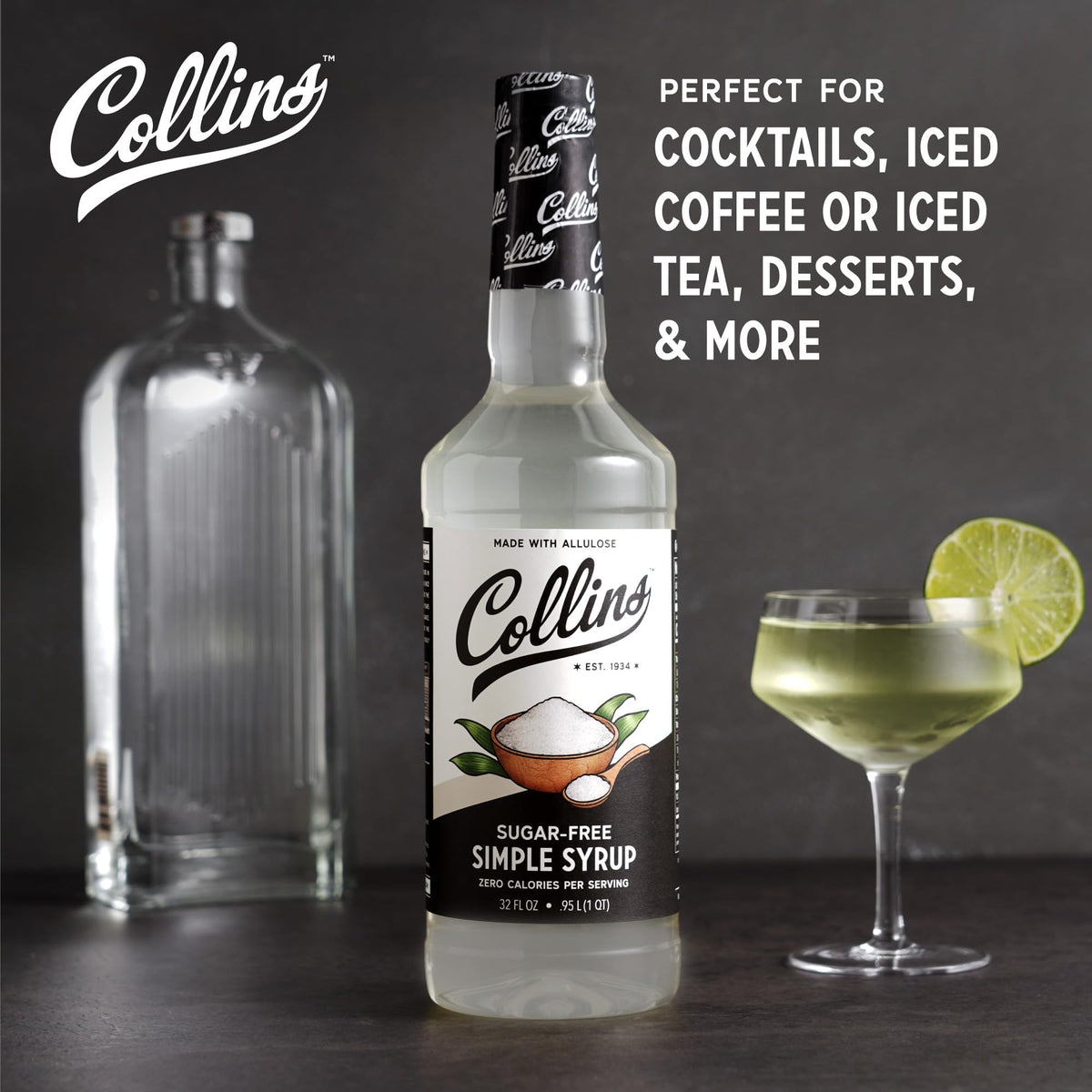 Collins Chicago Sugar Free Simple Syrup in coffee for a light, crisp sweetness