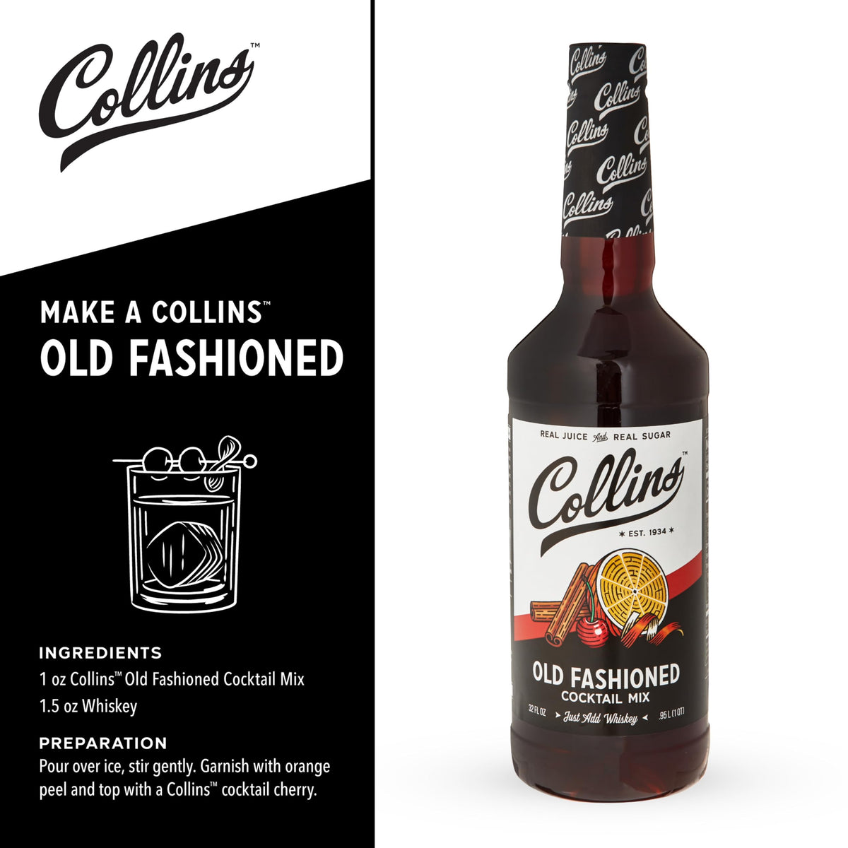 Collins bourbon cherries garnish adding a rich cherry note to any whiskey drink