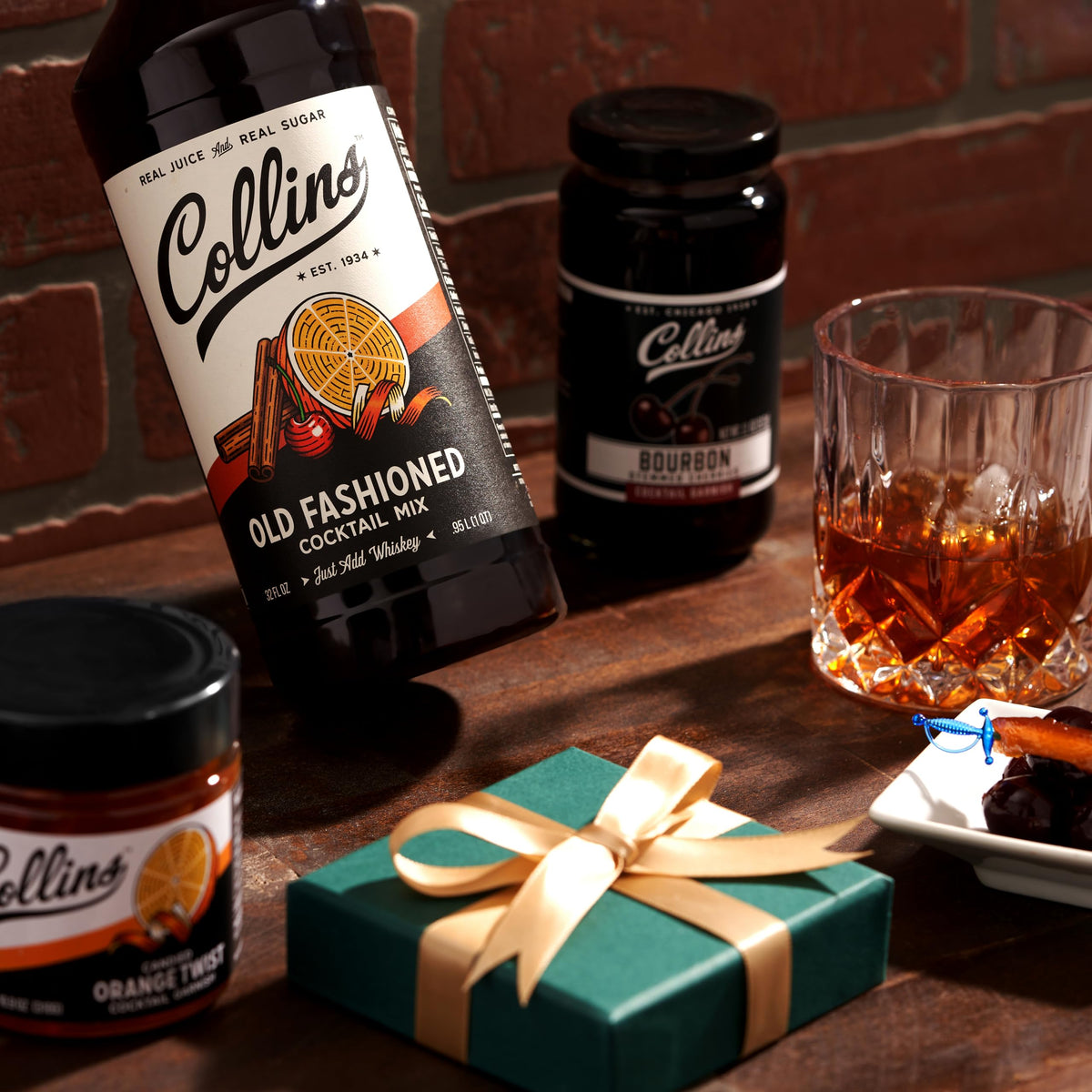 Finished Collins Old Fashioned in a glass inviting the next sip