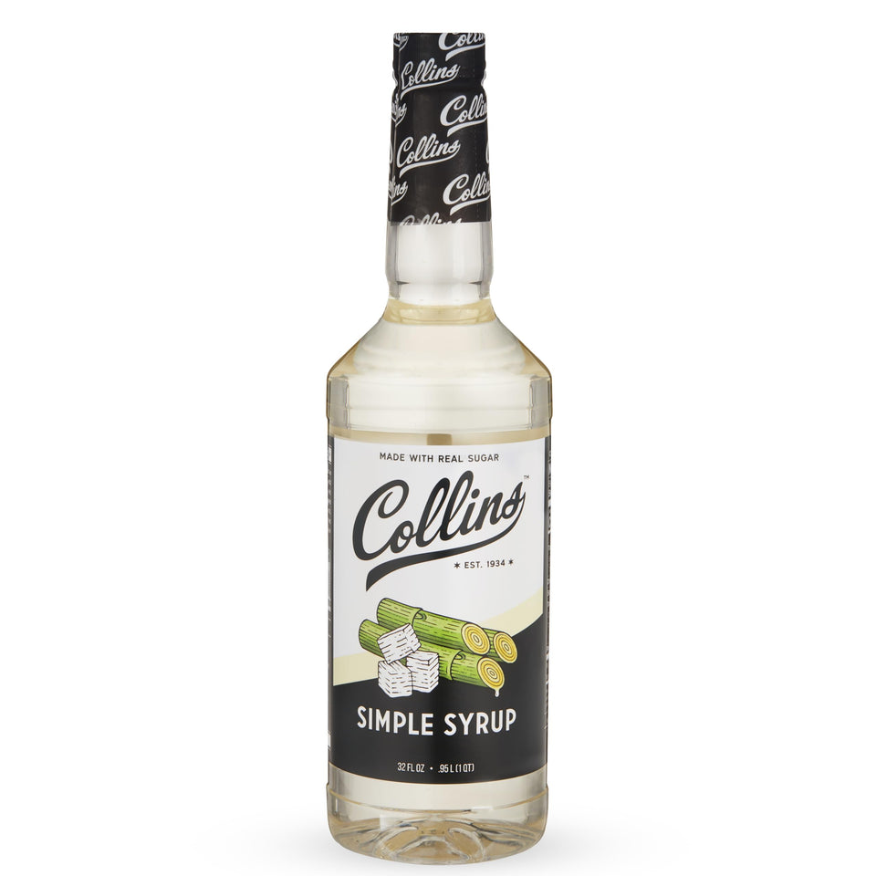 Collins Chicago Simple Syrup classic 32oz bottle for premium home cocktails.