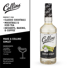Collins Chicago Simple Syrup cocktail mix-ready setup for balanced drinks.