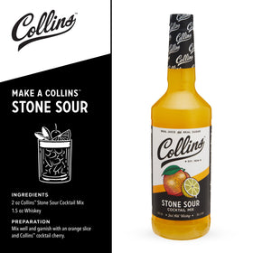 Collins Stone Sour glass served with citrus notes for entertaining