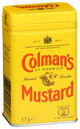 Colman’s dry mustard powder three-pack ready for bold rubs and sauces.