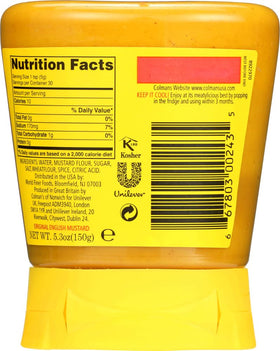 Colman's mustard close-up highlights smooth texture and vibrant color for dipping and spreading.