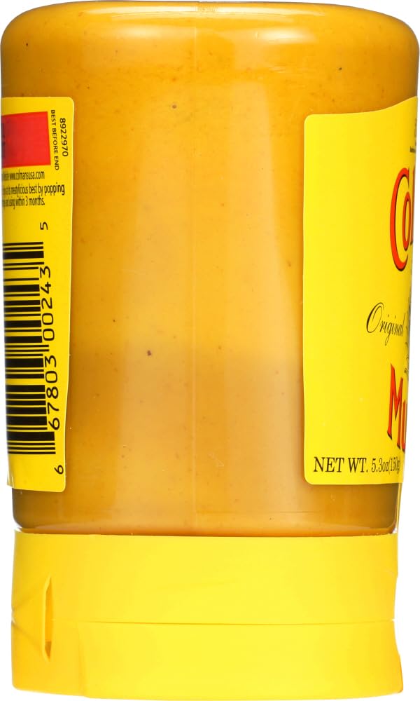 Two Colman's mustard bottles side by side offer mess-free, convenient flavor for cooking.