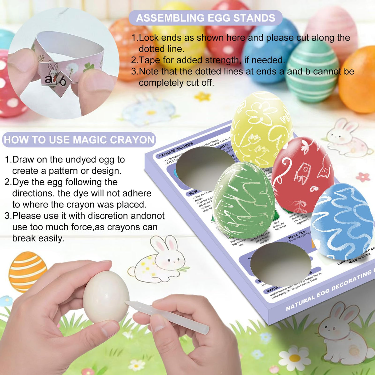 COLMIUX foldable egg stands simplify display after decorating