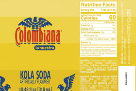Colombiana soda cans highlight authentic Colombian flavor ideal for celebrations.