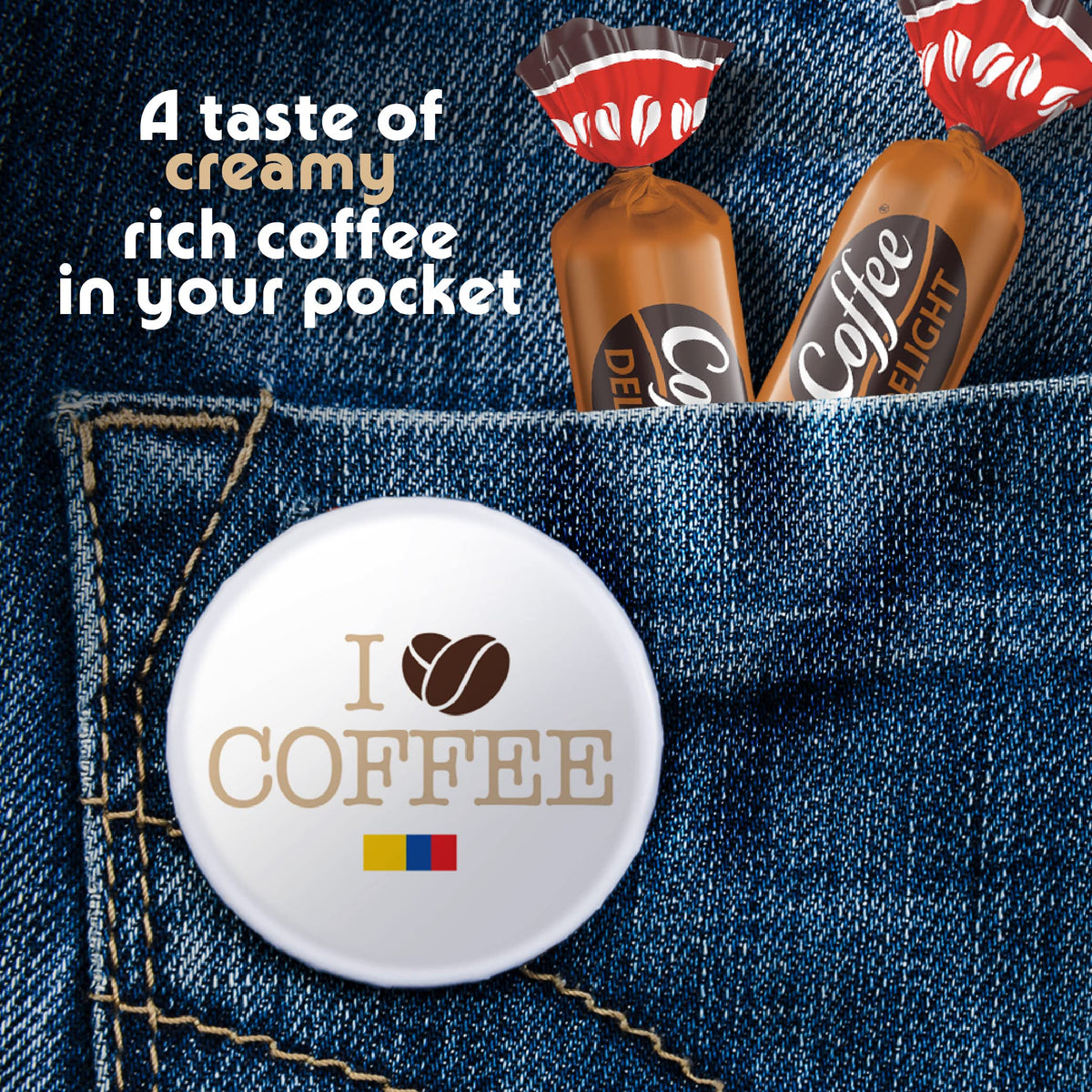 Colombina Coffee Delight coffee bean detail emphasizes real Colombian coffee.