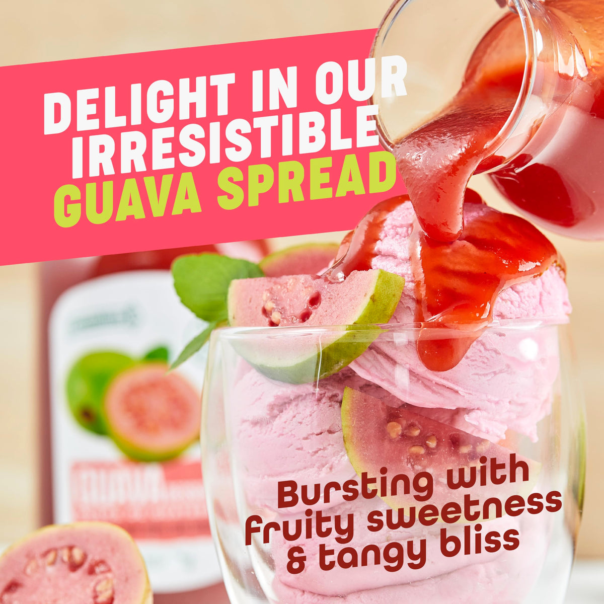 Colombina Guava Dessert Spread on toast with tropical aroma