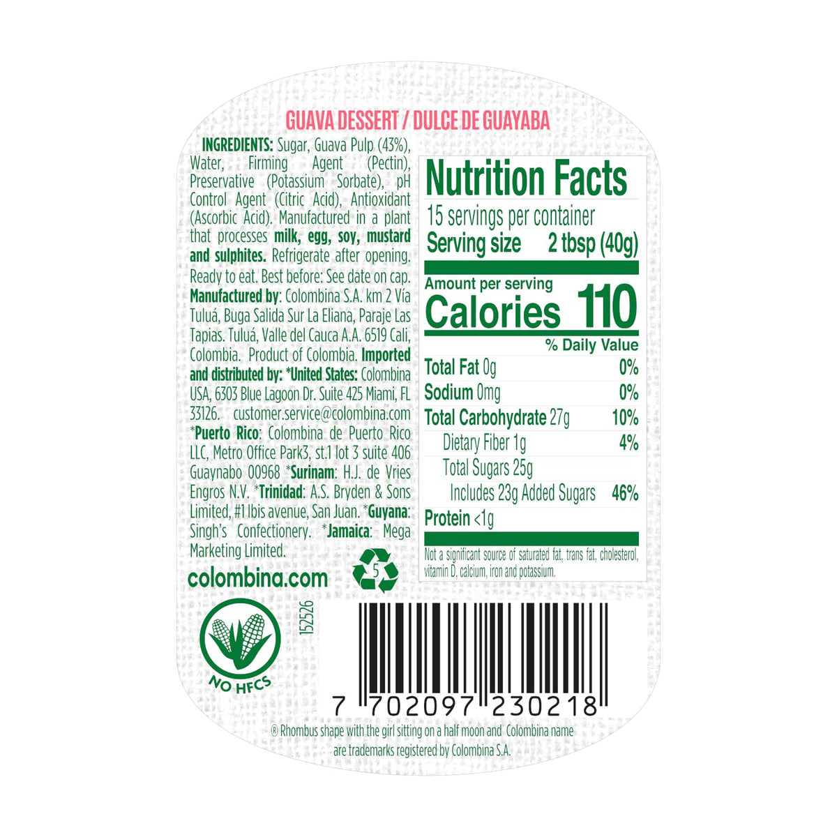 Colombina Guava Paste bottle highlights real fruit paste for pairings