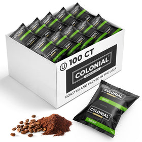 COLONIAL INTERNATIONAL COFFEE Donut Shop Blend frac pack for 12-cup brews delivers consistent flavor.