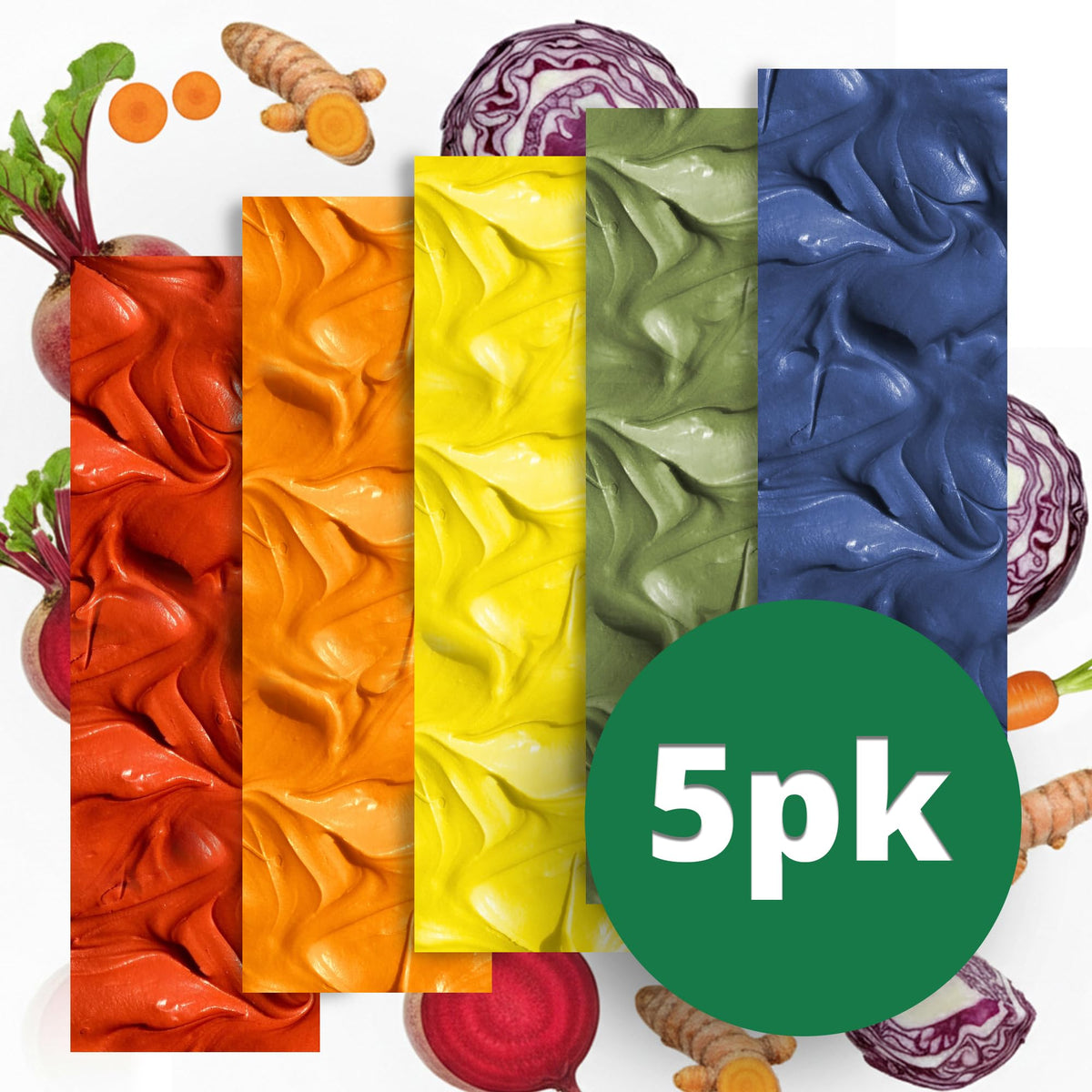 COLOR GARDEN bottle beside baked goods showing bright, non-artificial color