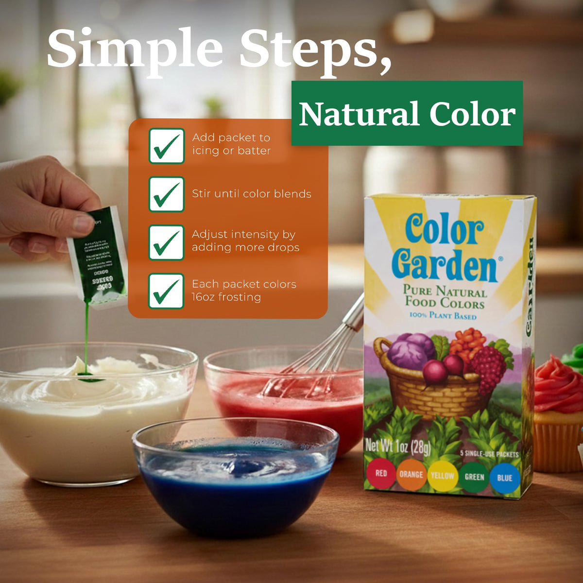 COLOR GARDEN natural coloring set brightening cookies with playful tones