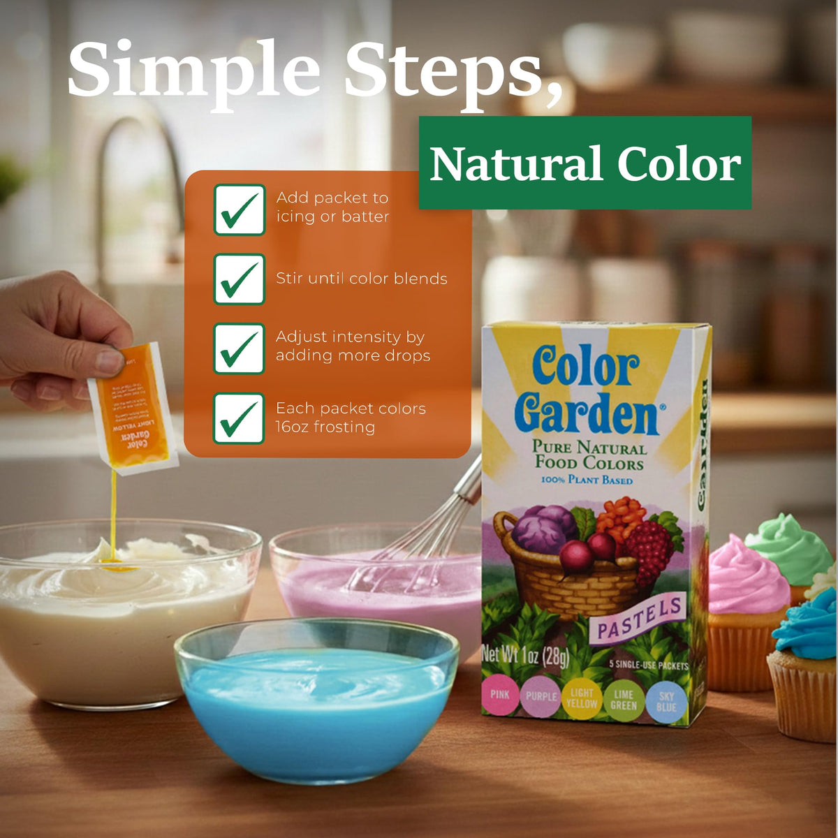 Color Garden beverage coloring for subtle pastel shades in stylish drinks.