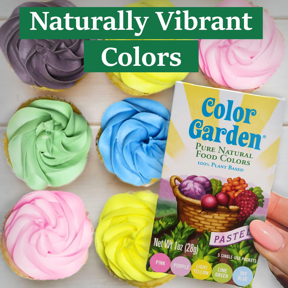 Color Garden natural food dye palette supports family-friendly baking with safe choices.