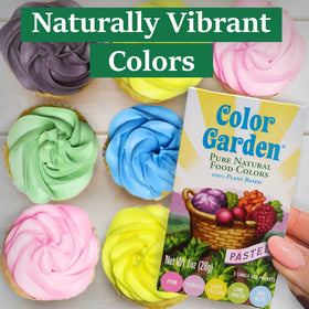 Color Garden natural food dye palette supports family-friendly baking with safe choices.