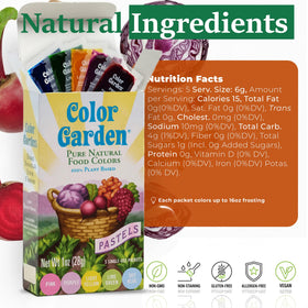 Color Garden vegan non-toxic dye used for decorating cookies and cakes with pastel tones.