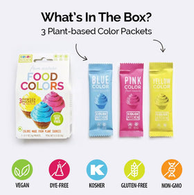 COLOR KITCHEN pink powder color packet adds soft hues to cupcakes and pastries.