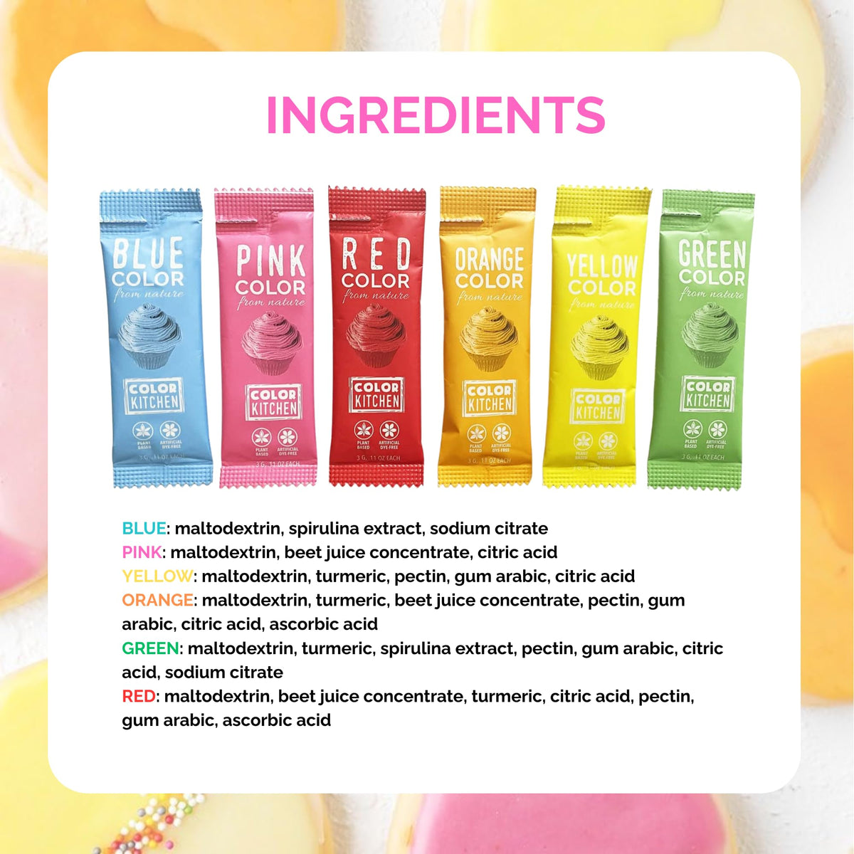 COLOR KITCHEN yellow powder brightens cakes with natural color