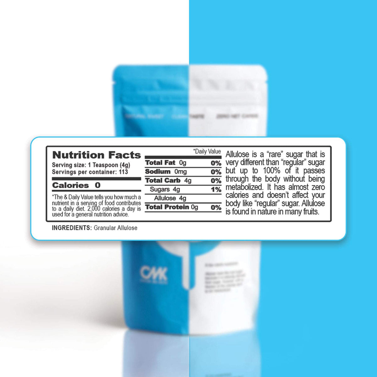 Color Me Keto pure allulose USA-made bottle for versatile use.
